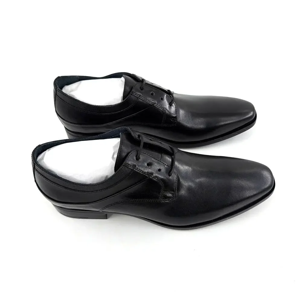 Johnston & Murphy Gibbons Plain Toe Dress Shoes Black Full Grain Size 13M